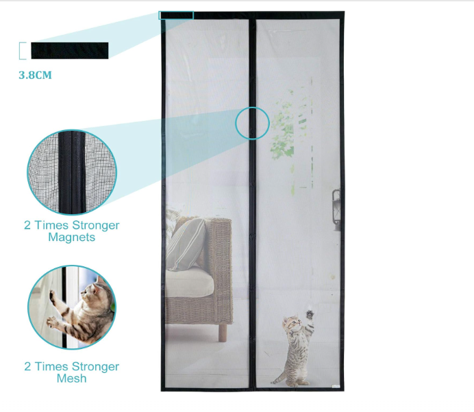 Mosquitera magnética para puerta 100x210 cm - Instalación sin taladro