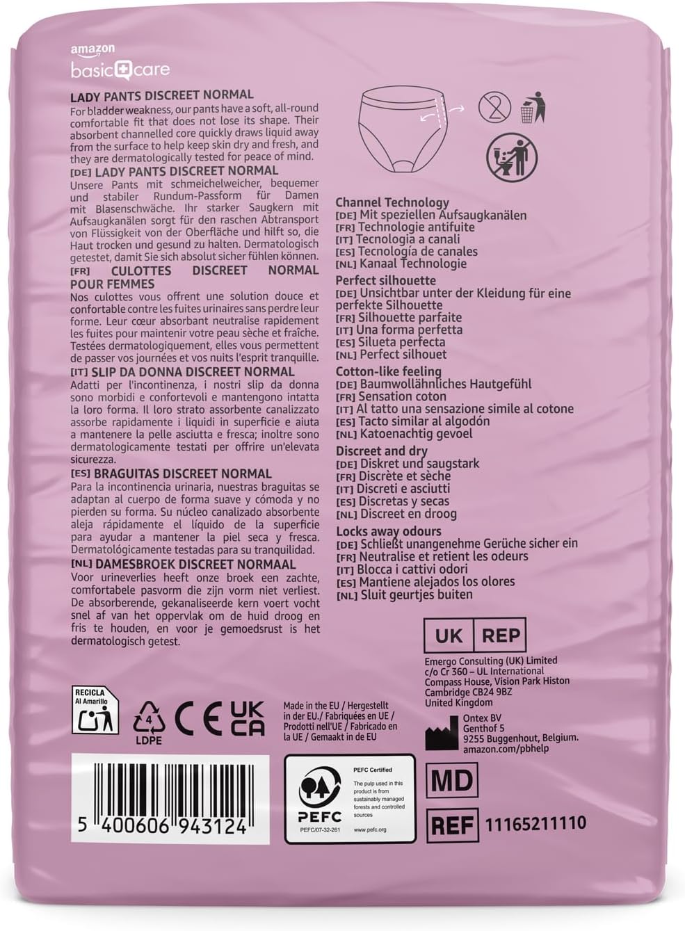 Ropa incontinencia Amazon Basic Care | A1438