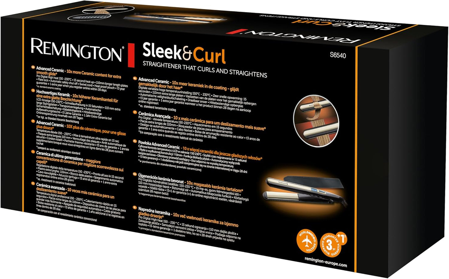 Plancha de pelo Remington Sleek & Curl | A1336