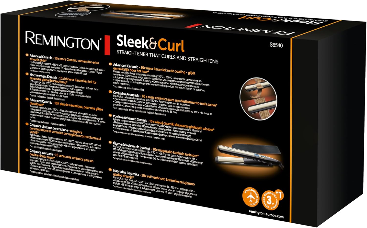 Plancha de pelo Remington Sleek & Curl | A1336
