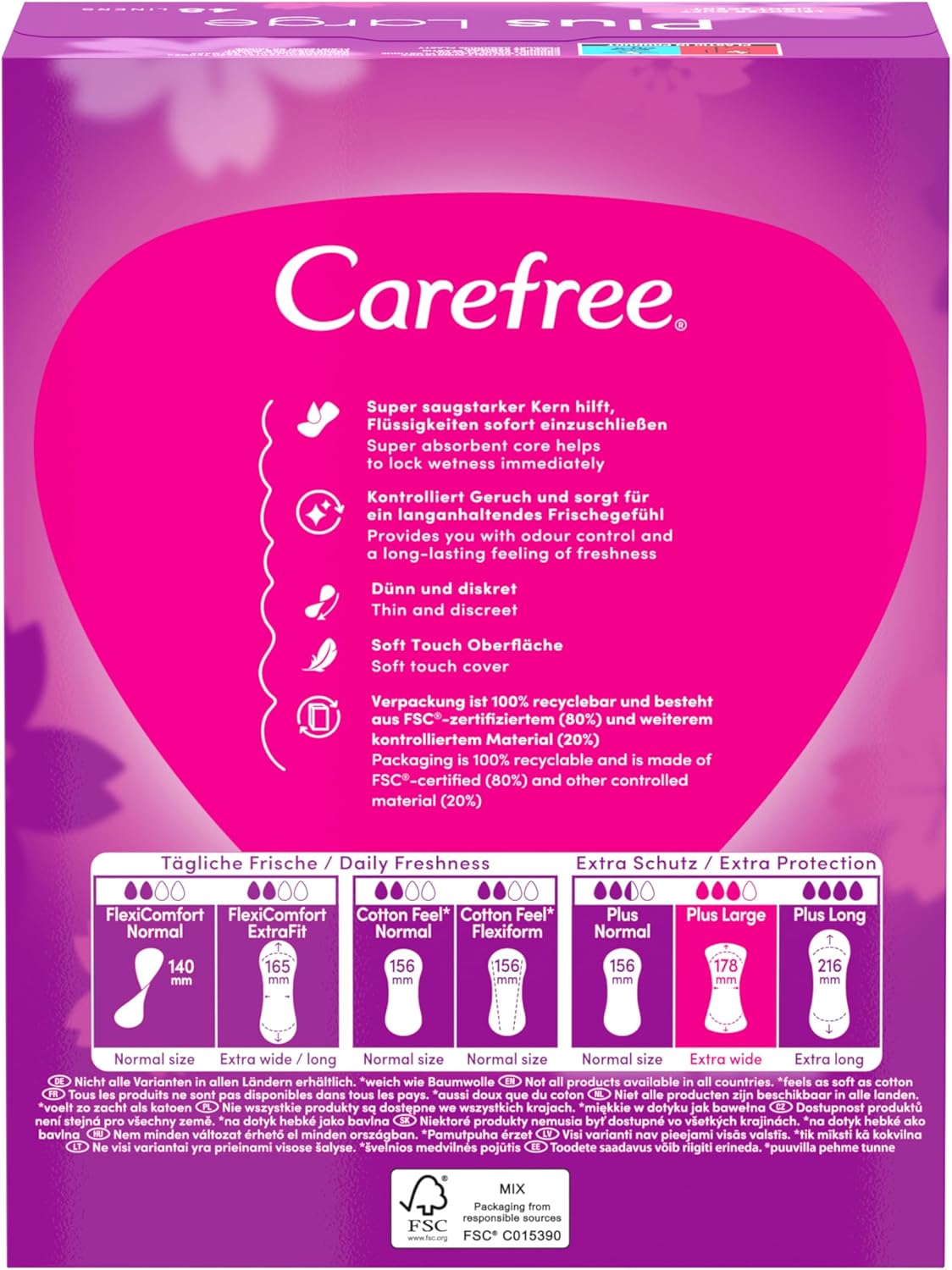 Protectores Carefree Plus Large | A1881